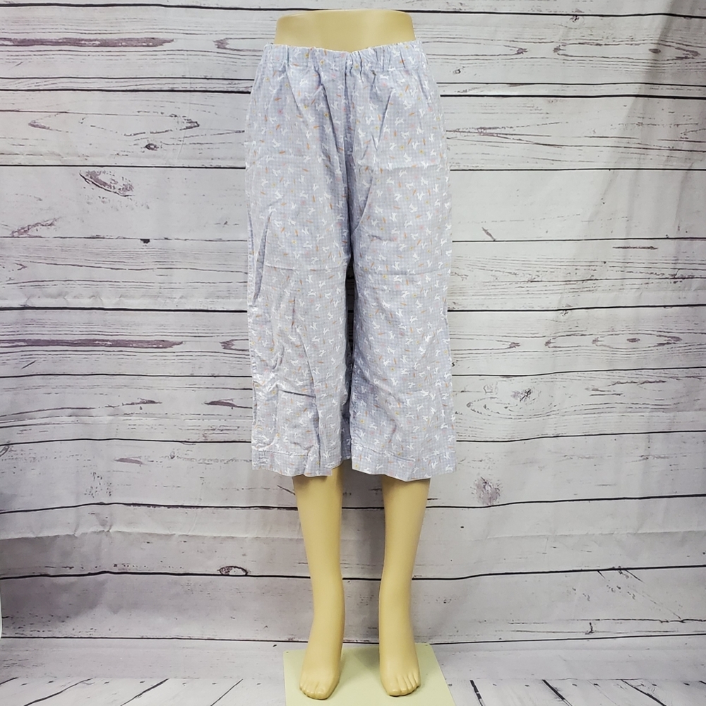 Light Purple Capri Pajama Bottoms Soft Sleepwear Casual Lounge Pants Women - Picture 2 of 5
